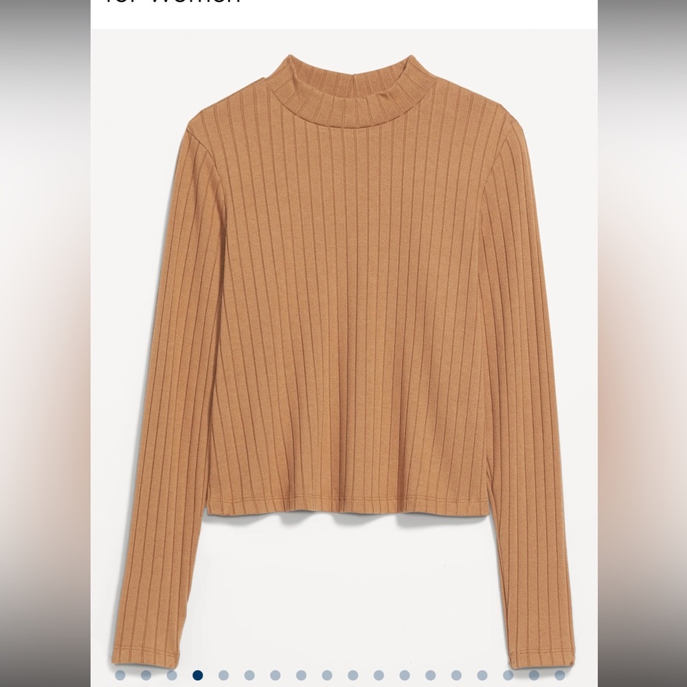 Old Navy Cropped Rib-Knit Mock-Neck Sweater